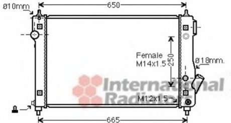 Радіатор двигуна CHEVROLET AVEO (T250, T255) (05-) 1.4 i AT Van Wezel 81002087 (фото 1)