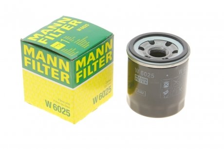 Фильтр масляный RENAULT DUSTER 1.6 Sce 15-, SCENIC III 2.0 09- -FILTER MANN W6025 (фото 1)