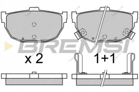 Колодки гальмівні задні Hyundai Elantra 00-06/Kia Cerato 04- (sumitomo) BREMSI BP2570 (фото 1)