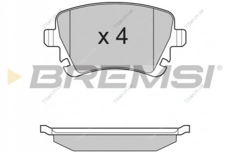 Тормозные колодки задние Caddy III/Golf V/Audi A4 03- BREMSI BP3130 (фото 1)
