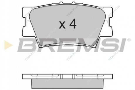Колодки тормозные задние Toyota RAV4 06- (akebono) BREMSI BP3252 (фото 1)