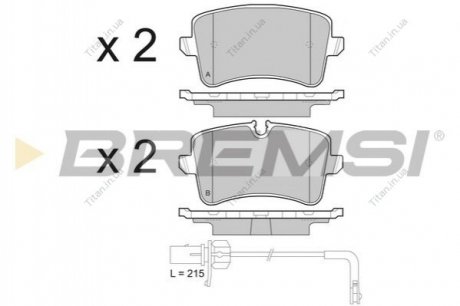 Колодки тормозные задние Audi A6 10- (TRW) BREMSI BP3493 (фото 1)