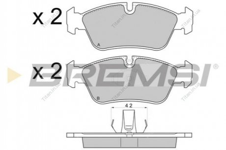 Тормозные колодки передние BMW 3 (E36/E46) 90-09 (ATE) BREMSI BP2745 (фото 1)