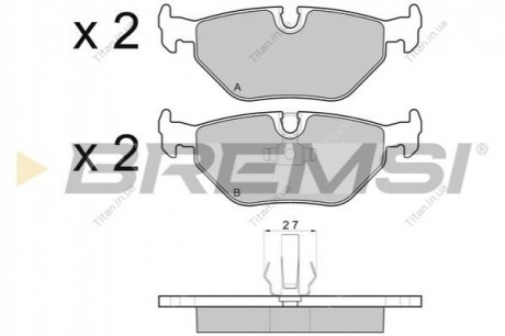Тормозные колодки задние BMW 5 (E39) 96-03 BREMSI BP2710 (фото 1)