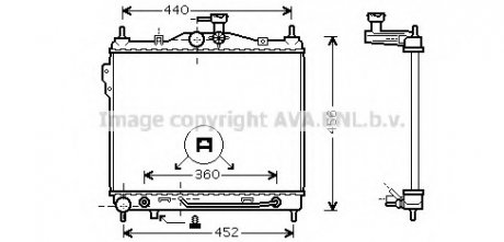 Радиатор Getz 1.3 i Aut. 08/02- (AVA) AVA COOLING HYA2100 (фото 1)