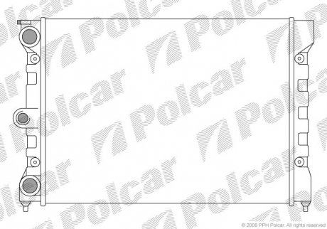 Радиатор VW Golf/ Jetta / Passat II 82-88, Polo II 81-83 POLCAR 953408A1 (фото 1)