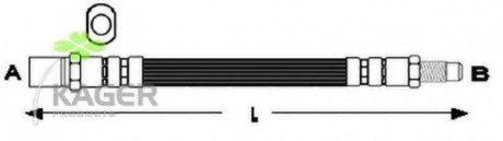 Гальмівний шланг задній. (L=256) Lada 1200-1300-1500-1600 KAGER 38-0193