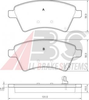 Гальмівні колодки дискові (1 к-т) A.B.S. A.B.S. 37532