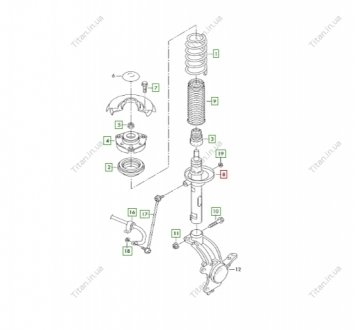 Амортизатор передний (Пакет для плохих дорог) VAG 1T0413031JD