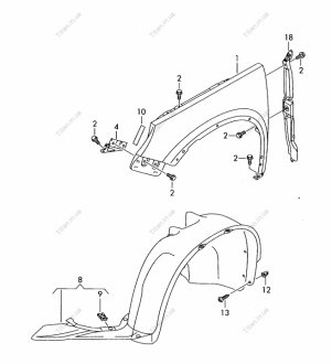 Подкрылок Tiguan передний правый vw VAG 5N0805912A