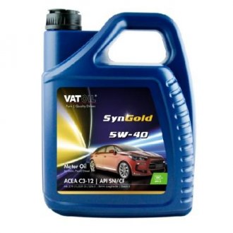 Масло моторное SynGold 5W40 / 5л. / (ACEA C3-12, API SN/CF) VATOIL 50195