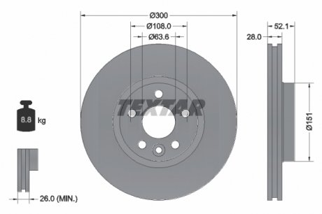 Диск тормозной TEXTAR 92159203 (фото 1)