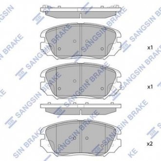 Тормозные колодки дисковые передние SANGSIN BRAKE HQ HI-Q/SANGSIN SP1402