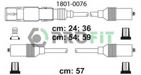 Комплект кабелів високовольтних PROFIT 1801-0076