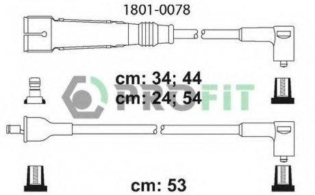 Комплект кабелей высоковольтных PROFIT 1801-0078
