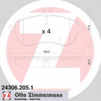 Колодки гальмівні дискові ZIMMERMANN 24306,205,1