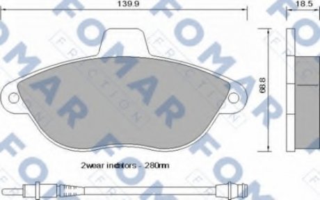 Колодки тормозные дисковые FOMAR FO 742581 (фото 1)