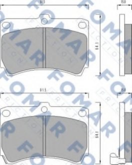 Колодки тормозные дисковые FOMAR FO 477481 (фото 1)