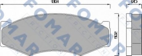 Колодки гальмівні дискові FOMAR FO 441581 (фото 1)