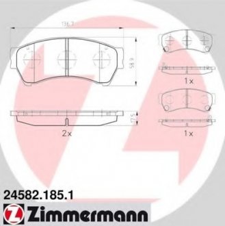 Гальмівні колодки перед Mazda6 18-25i з 2007р.. ZIMMERMANN 245821851