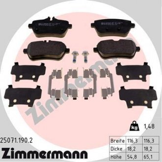 Колодки тормозные задние MB ZIMMERMANN 250711902