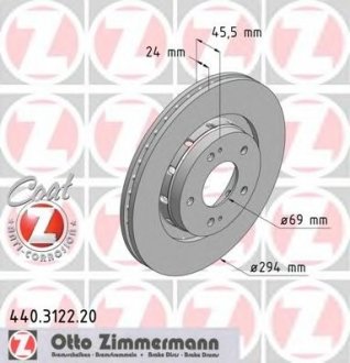 Тормозной диск ZIMMERMANN 440312220 (фото 1)