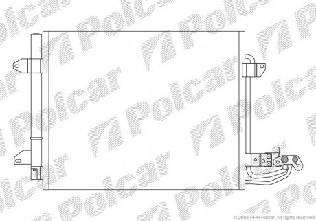 Радиаторы кондиционера 580(540)x445x16 A/A пайка C КПП=M AC=(+) VOLKSWAGEN TOURAN 03-10 BMN CFJA (P POLCAR 9578K8C1S (фото 1)