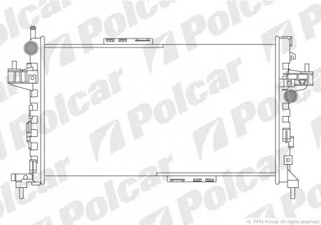 Радиаторы охлаждения 600x341x23 A/P мех. КПП=M/A AC=(+/-) OPEL CORSA C 01- 1248ccm Z13DT 188A9.000 POLCAR 555708A1