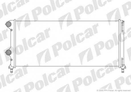 Радіатори охолодження 700x310x34 A/P хутро. КПП=M AC=(+/-) FIAT DOBLO 06- 1910ccm 186A9.000 (ZJ) POLCAR 304008A5 (фото 1)