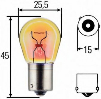 Лампа накаливания, фонарь указателя поворота, Лампа накаливания, фонарь указателя поворота HELLA 8GA006841241