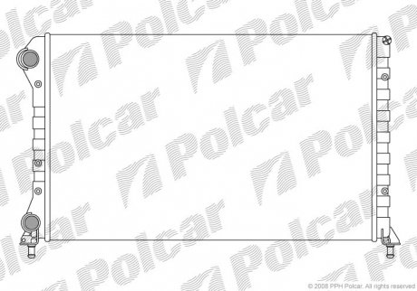 Радіатори охолодження 648x415x34 A/P хутро. КПП=M AC=(-) FIAT DOBLO 00- 1596ccm 182B6.000 (ZJ) POLCAR 3040083