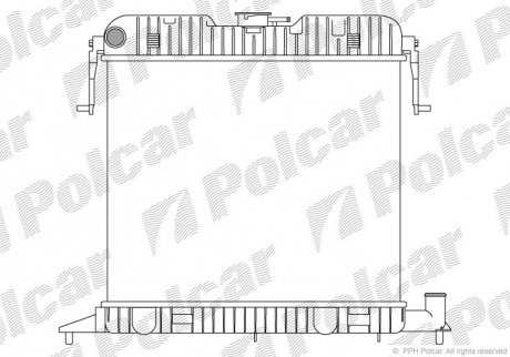 Радиаторы охлаждения 495x400x24 A/P мех. КПП=M AC=(-) OPEL OMEGA A 86-94 1796ccm 18NV (P) POLCAR 5525081