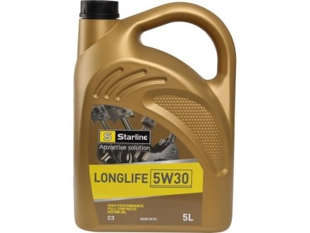 Моторна олія LONGLIFE / 5W30 / 5л. / (ACEA C3, API SN/CF, VW 504.00/507.00) NA LG-5 STARLINE NALG5