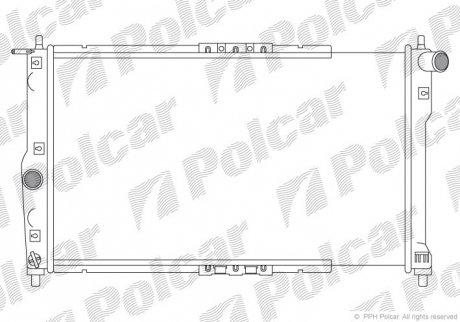 Радіатори охолодження 635x385x18 A/P хутро. КПП=M AC=(+/-) DAEWOO LANOS 1349ccm A13SMS (ZJ) POLCAR 291208A