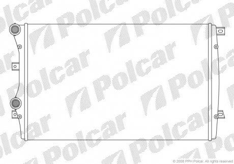 Радіатори охолодження 650x416x34 A/P хутро. КПП=M AC=(+/-) SEAT AUDI SKODA VOLKSWAGEN (ZJ) POLCAR 133108A2 (фото 1)