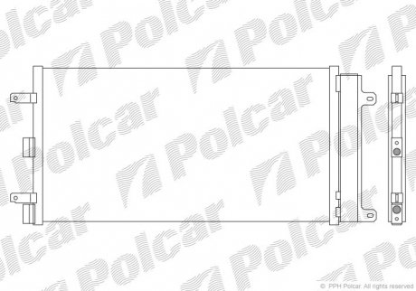 Радиаторы кондиционера A/A пайка C КПП=M AC=(+) FIAT DOBLO 06- 1581ccm 182B6.000 (PJ) POLCAR 3041K8C1 (фото 1)