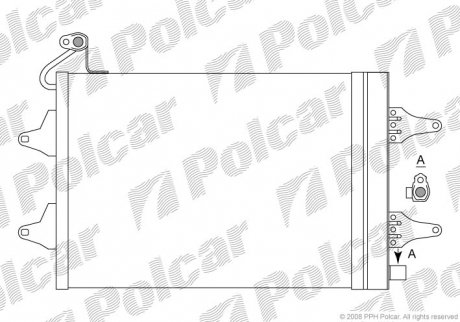 Радіатори кондиціонера 510x360x16 A/A паяння C КПП=M AC=(+) SKODA VOLKSWAGEN SEAT (PJ) POLCAR 6913K8C1 (фото 1)