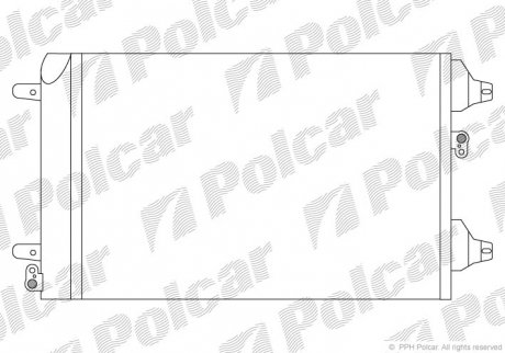 Радіатори кондиціонера 560x360x16 A/A паяння C КПП=M AC=(+) SEAT VOLKSWAGEN FORD (PJ) POLCAR 9550K8C1S (фото 1)