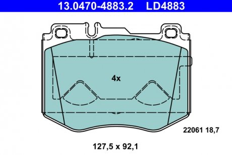 KLOCKI HAM CERAMIC 13.0470-4883.2 MERCEDES W205 C350 15-, W213 E200 AMG 16- PRZ╙D ATE 13047048832