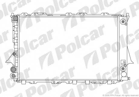 Радиаторы охлаждения 630x410x34 A/P мех. КПП=A AC=(+) AUDI 100 90- 1984ccm AAE (ZJ) POLCAR 131608A5