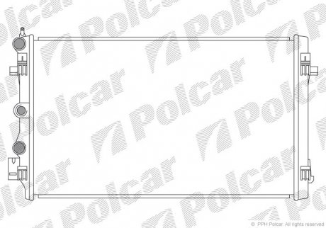 Радіатори охолодження 650x390x26 A/P паяння КПП=M AC=(+/-) SEAT SKODA VOLKSWAGEN (PJ) POLCAR 6732081 (фото 1)