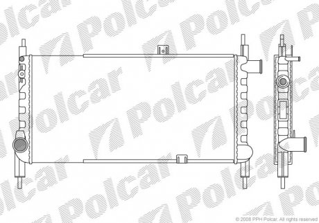 Радіатори охолодження 530x285x34 A/P хутро. КПП=M OPEL KADETT E 84- 1389ccm C14NZ (PJ) POLCAR 5505081