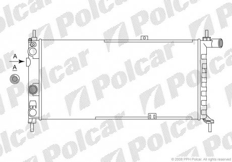 Радіатори охолодження 630x322x34 A/P хутро. КПП=M OPEL KADETT E 84- 1998ccm 20NE (ZJ) POLCAR 550508A4