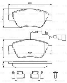 Гальмівні колодки, дискові. 0 986 494 698 BOSCH 0986494698 (фото 1)