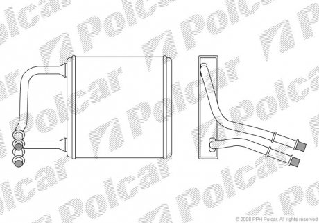 Радиаторы обогрева 180x210x25 A/A пайка AC=(+) MERCEDES E-KLASSE (211) 02- (ZJ) POLCAR 5016N81