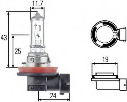 Лампа накаливания, противотуманная фара, Лампа накаливания, основная фара HELLA 8GH008358241 (фото 1)