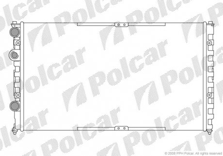 Радиаторы охлаждения 628x378x33 A/P мех. КПП=M AC=(+/-) VOLKSWAGEN SEAT (PJ) POLCAR 952508A1 (фото 1)