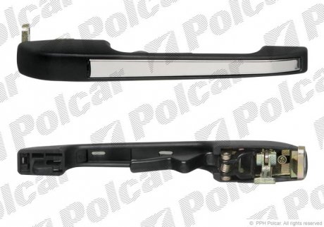 Ручка внешняя правая сторона черная/хром AUDI 90/купе (B2) 10.84-4.87 (PJ) POLCAR 1303Z46 (фото 1)