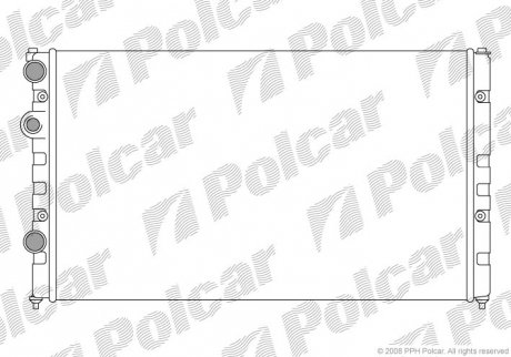 Радіатори охолодження 628x377x34 A/P хутро. КПП=M AC=(+) VOLKSWAGEN SEAT (ZJ) POLCAR 9524088 (фото 1)
