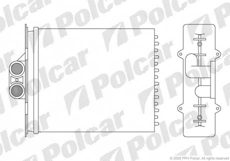 Радіатори обігріву 205x175x42 A/P хутро. КПП=M/A AC=(+) OPEL SAAB (ZJ) POLCAR 5516N82